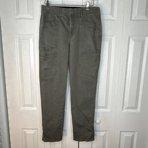 Democracy Ab Technology Jeans Women 8 Olive High Rise‎ Cargo Roll Tab Cuff Pants